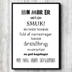 Plakat - Min mor er - Sort/hvid