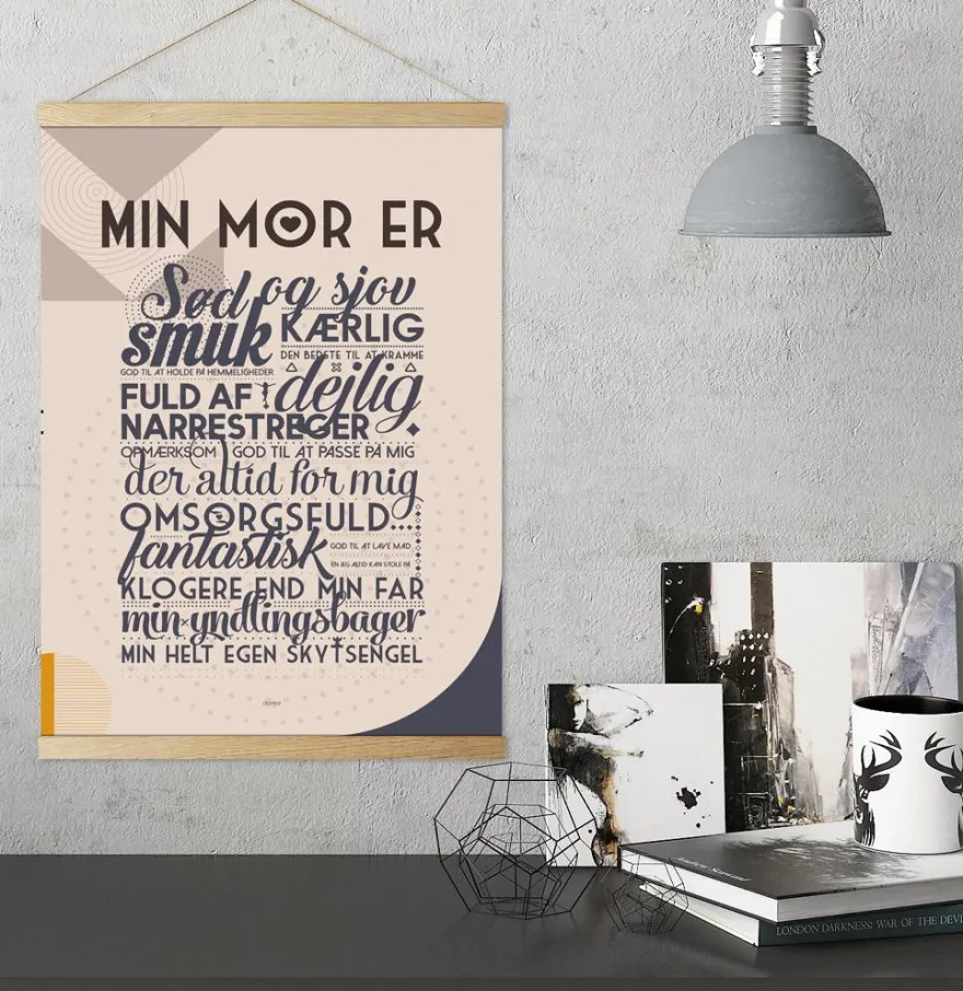 Plakat - Min mor er. Version 2. Colors