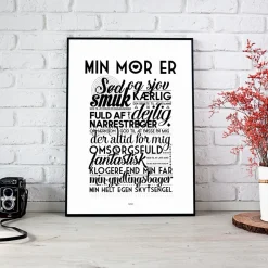 Plakat - Min mor er. Version 2. Sort/Hvid