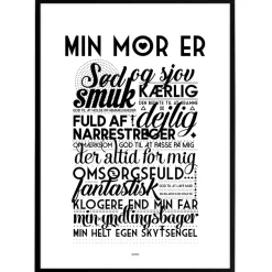 Plakat - Min mor er. Version 2. Sort/Hvid