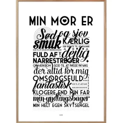 Plakat - Min mor er. Version 2. Sort/Hvid