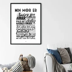 Plakat - Min mor er. Version 2. Sort/Hvid