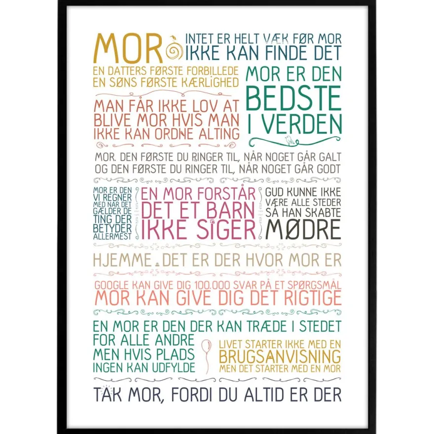 Plakat - Mor er den bedste i verden - colors