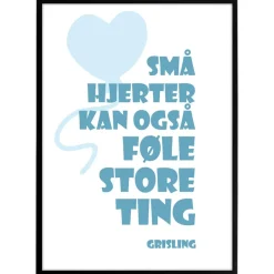 Plakat - Små Hjerter - Blå