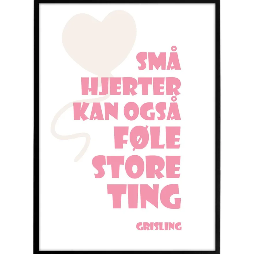 Plakat - Små Hjerter - Rosa