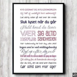 Plakat "Vores hjem" Colours - Vælg str.