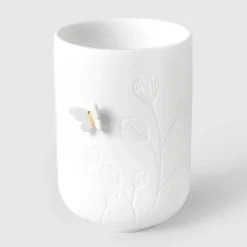 Räder fyrfadsstage i porcelæn med sommerfugl på siden