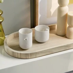 Räder fyrfadsstage i porcelæn med sommerfugl på toppen
