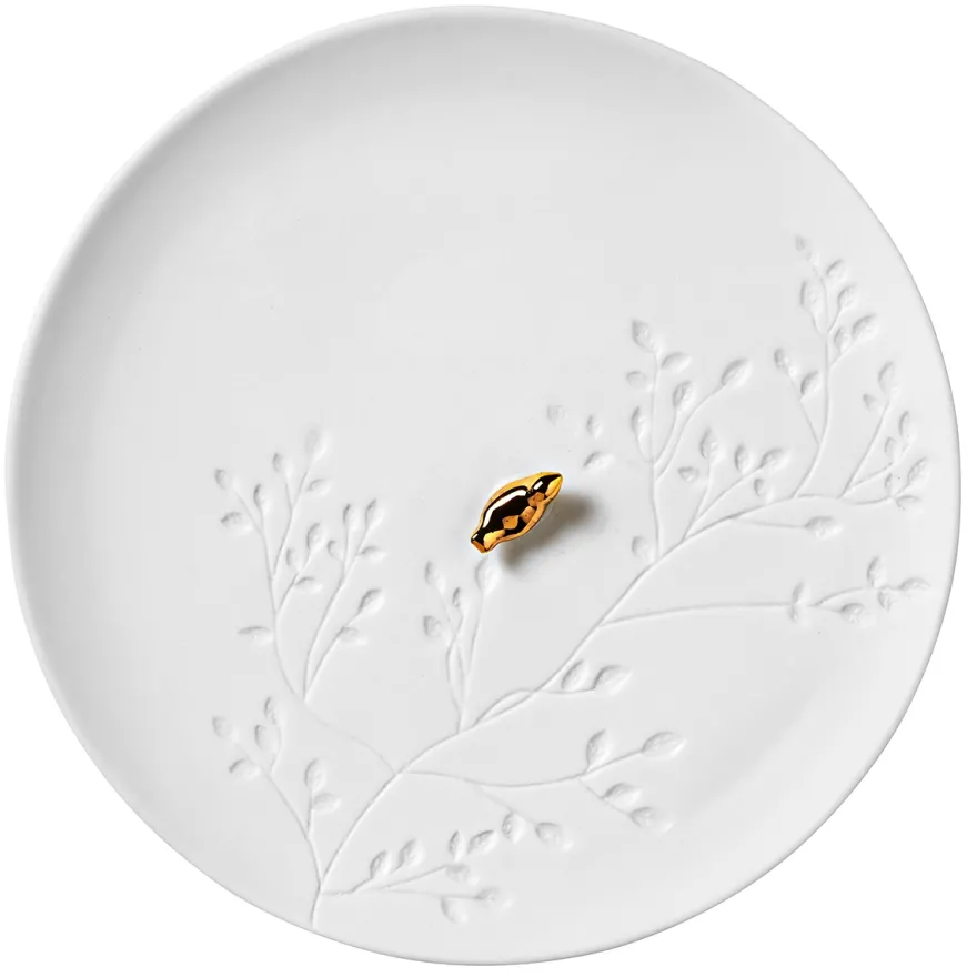 Räder lille fad i porcelæn - Golden Bird