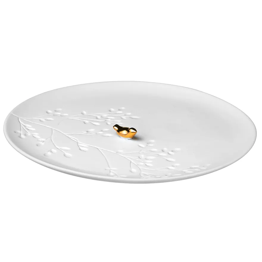 Räder lille fad i porcelæn - Golden Bird
