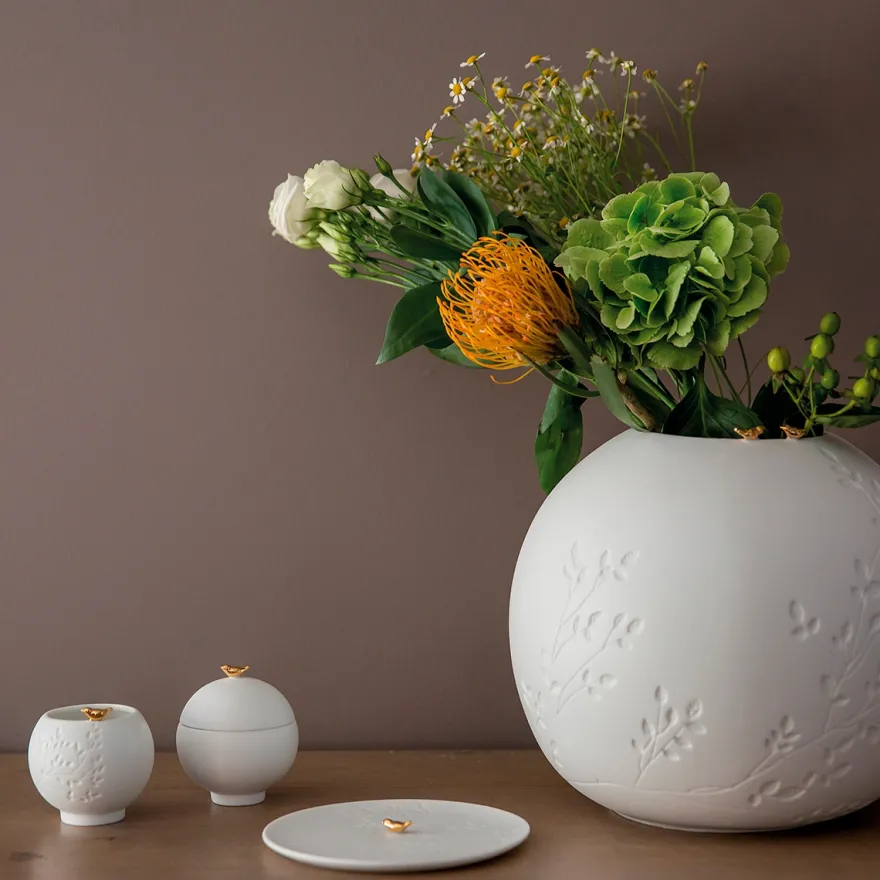 Räder lille fad i porcelæn - Golden Bird