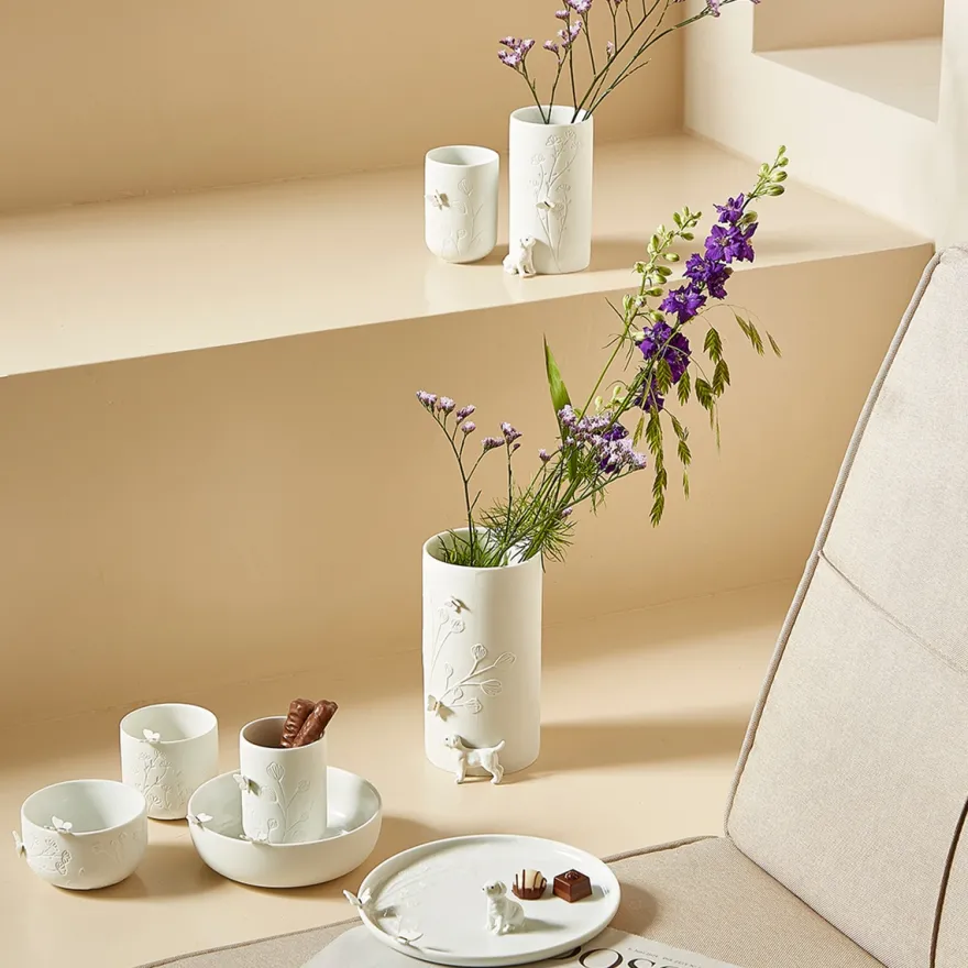 Räder Stor Skål i porcelæn med Sommerfugl
