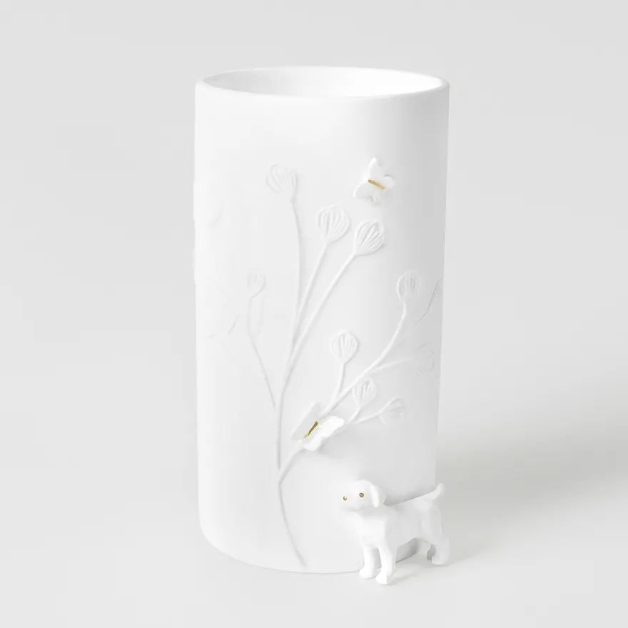 Räder Vase i porcelæn, Hund, Stående