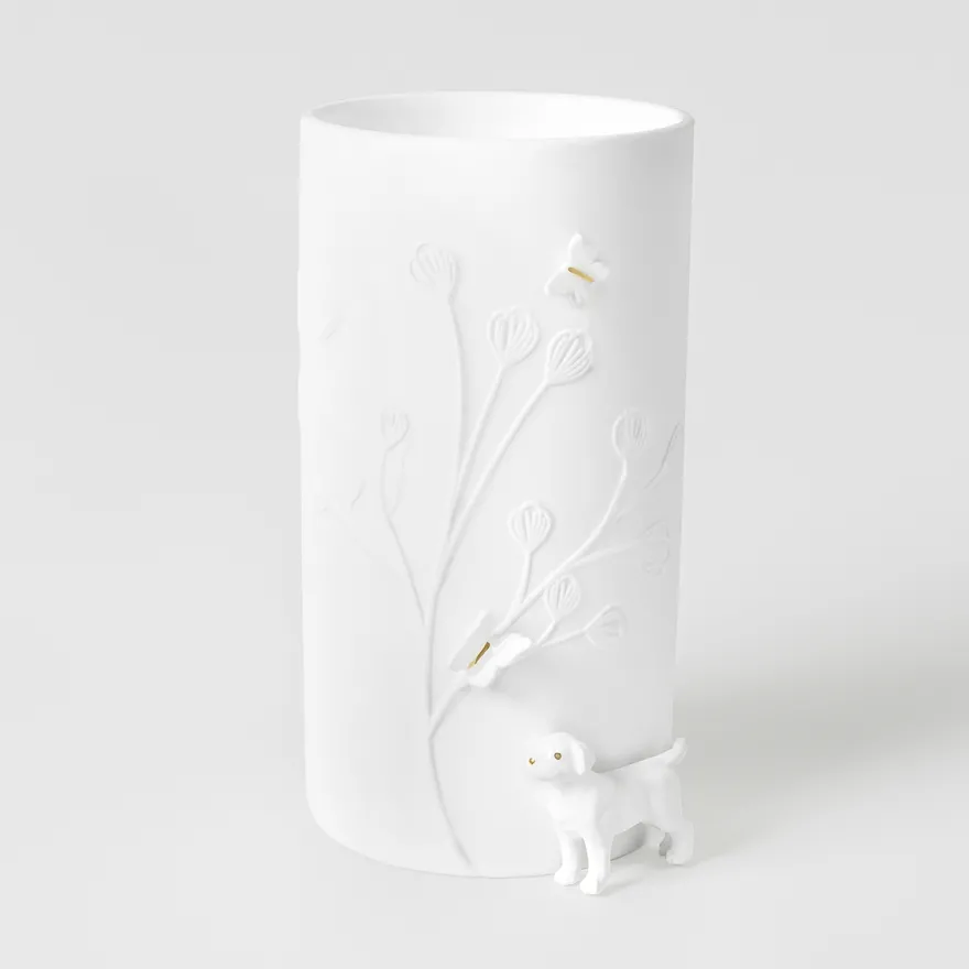 Räder Vase i porcelæn, Hund, Stående