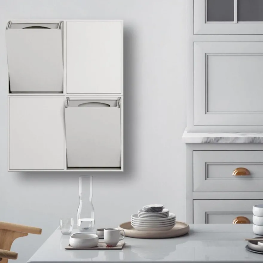 ReCollector væghængt box til affaldssortering - Brilliant White