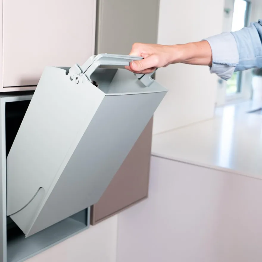 ReCollector væghængt box til affaldssortering - Silver Cloud Grey