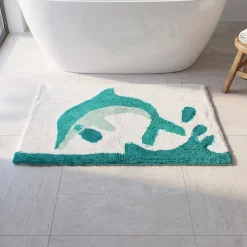 Rex London Bademåtte i tufted bomuld - Delfin 50x80 cm