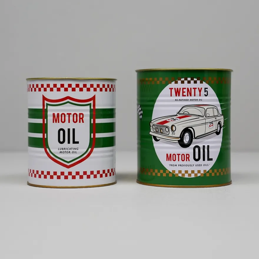 Rex London Metaldåser - Motor Oil. Sæt med 2 stk
