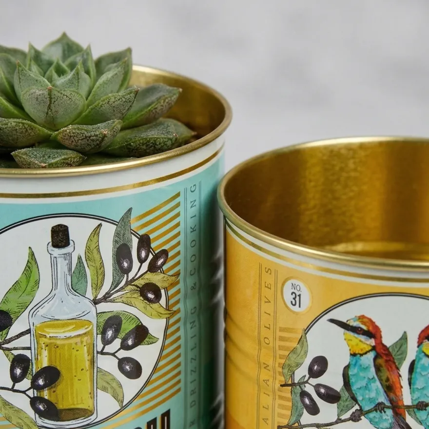 Rex London Metaldåser - Olive Oil Medium. Sæt med 2 stk