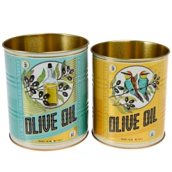 Rex London Metaldåser - Olive Oil Medium. Sæt med 2 stk