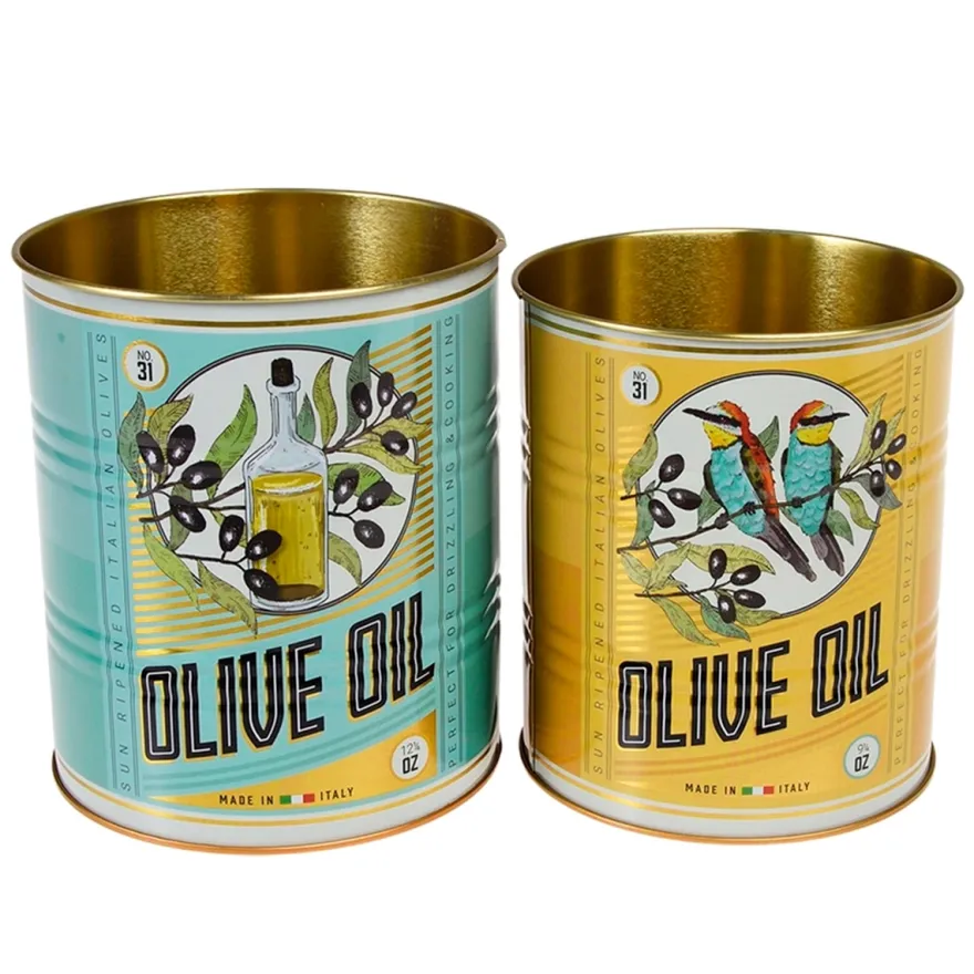 Rex London Metaldåser - Olive Oil Medium. Sæt med 2 stk