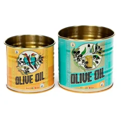 Rex London Metaldåser - Olive Oil mini. Sæt med 2 stk
