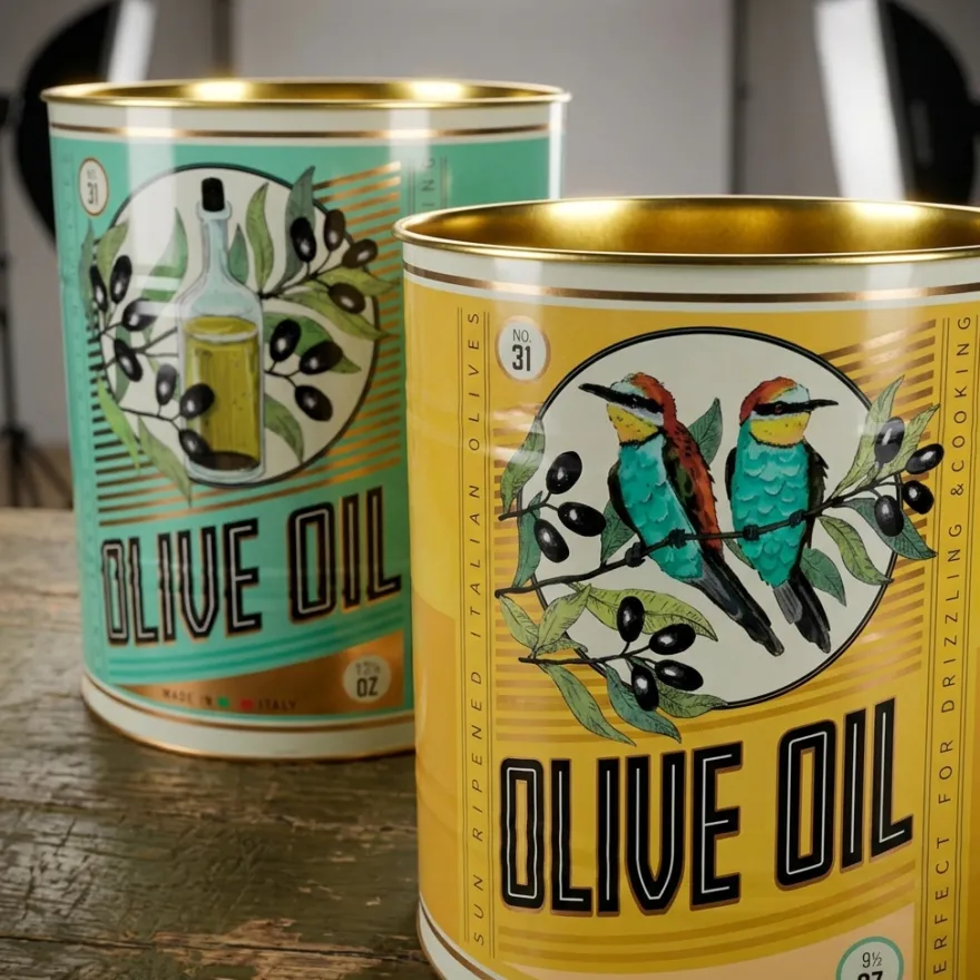Rex London Metaldåser - Olive Oil XL. Sæt med 2 stk