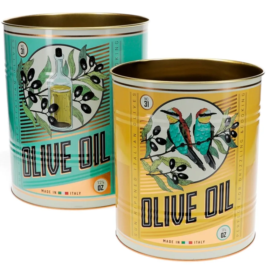 Rex London Metaldåser - Olive Oil XL. Sæt med 2 stk