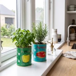 Rex London Metaldåser - Paprika & Peber Medium. Sæt med 2 stk