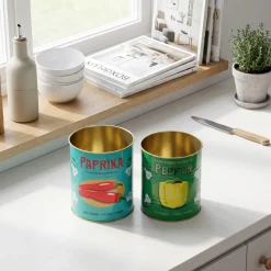 Rex London Metaldåser - Paprika & Peber Medium. Sæt med 2 stk