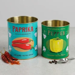 Rex London Metaldåser - Paprika & Peber Medium. Sæt med 2 stk