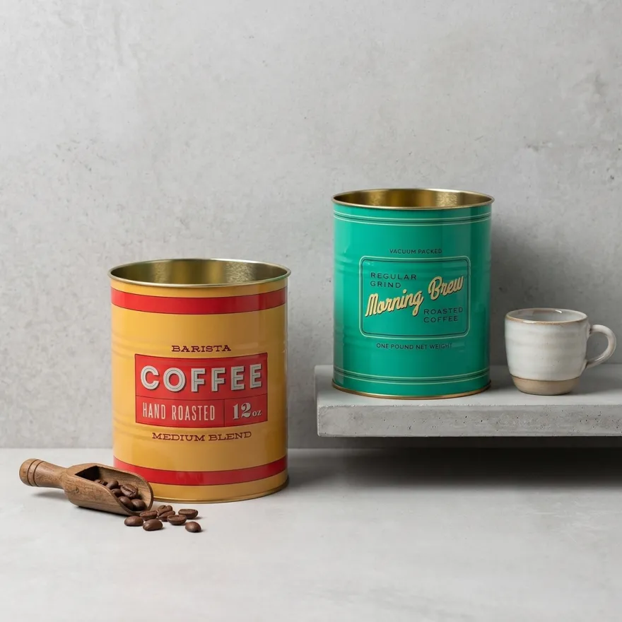 Rex London Metaldåser - Vintage Coffee Medium. Sæt med 2 stk