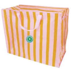Rex London - Opbevaringspose til dyner - Striber Pink/Orange