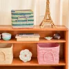RICE Raffia kurv med hank - STRIPES, MULTI