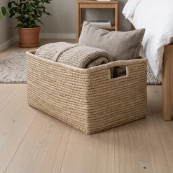 RICE XL Raffia kurv med håndtag - Natur