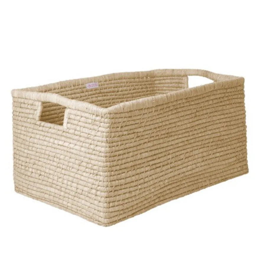 RICE XL Raffia kurv med håndtag - Natur