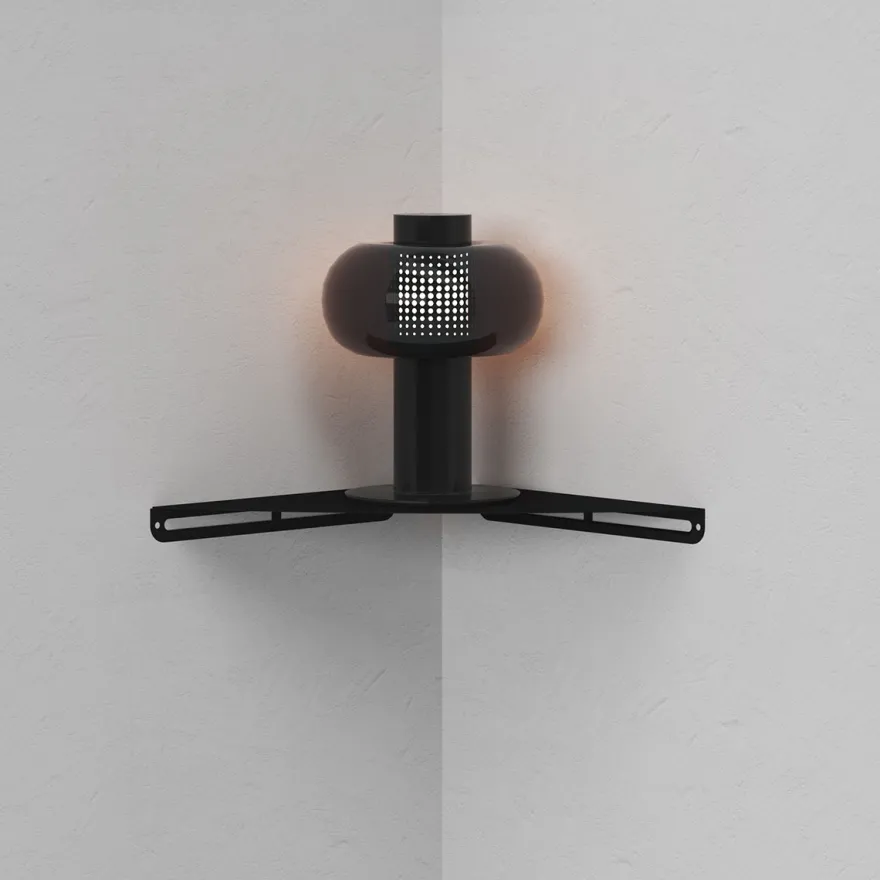 SECTOR Hjørnehylde i metal - Sort - Medium 24 cm