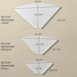 SECTOR Hjørnehylde i metal - Sort - Small 17 cm