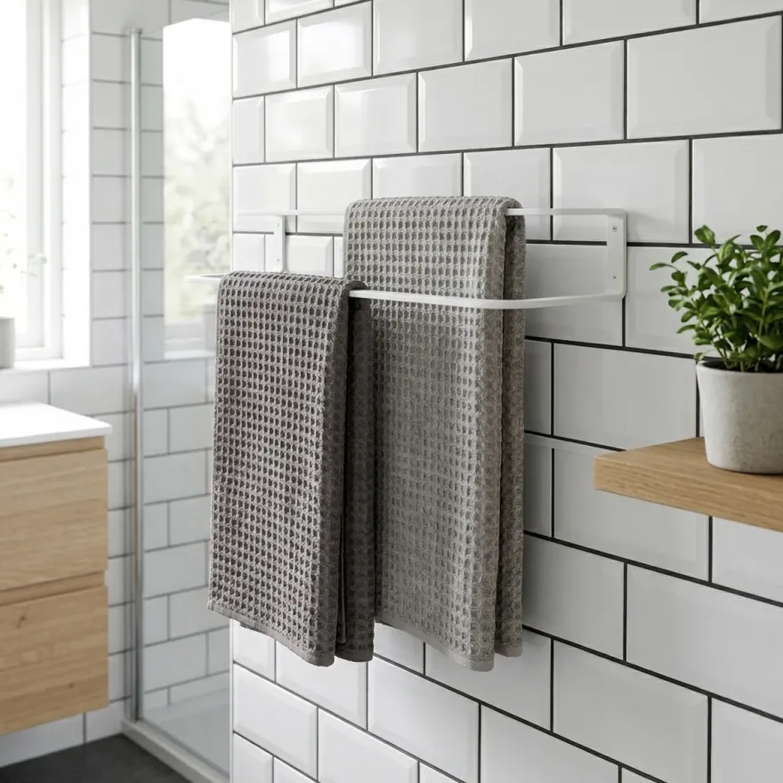 Sector Håndklædeholder til væggen - Hvid 60 cm