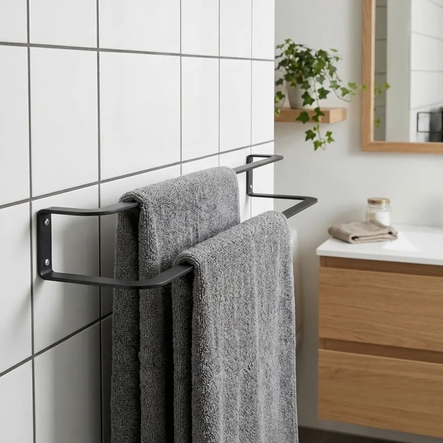Sector Håndklædeholder til væggen - Sort 60 cm