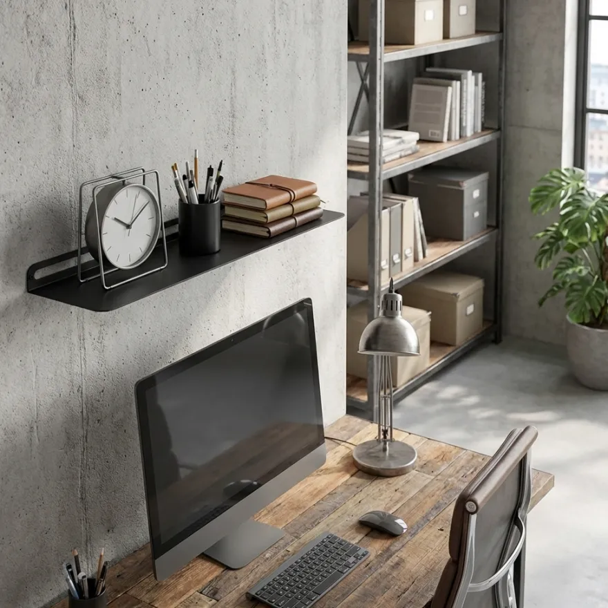 SECTOR hylde i metal - 40x15 cm. Sort