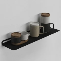 SECTOR hylde i metal - 60x15 cm. Sort