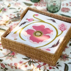 Servietholder i Rattan 22x22cm. Fra Bungalow