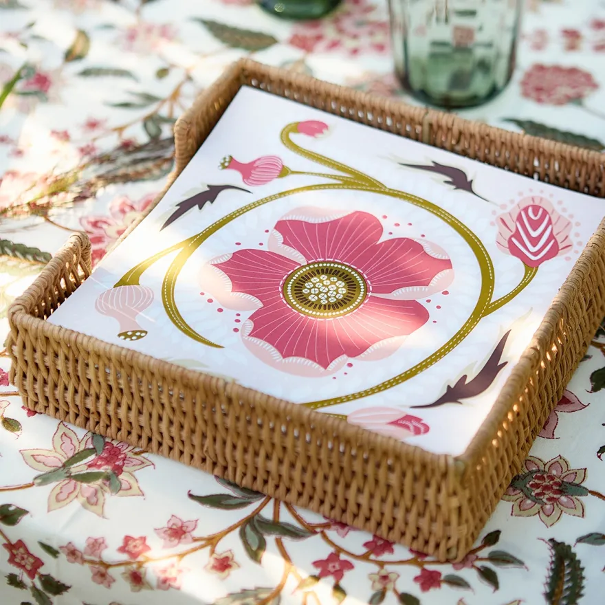 Servietholder i Rattan 22x22cm. Fra Bungalow