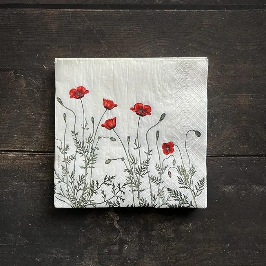 Servietter af FSC papir. Pakke m. 20 stk. - Poppy