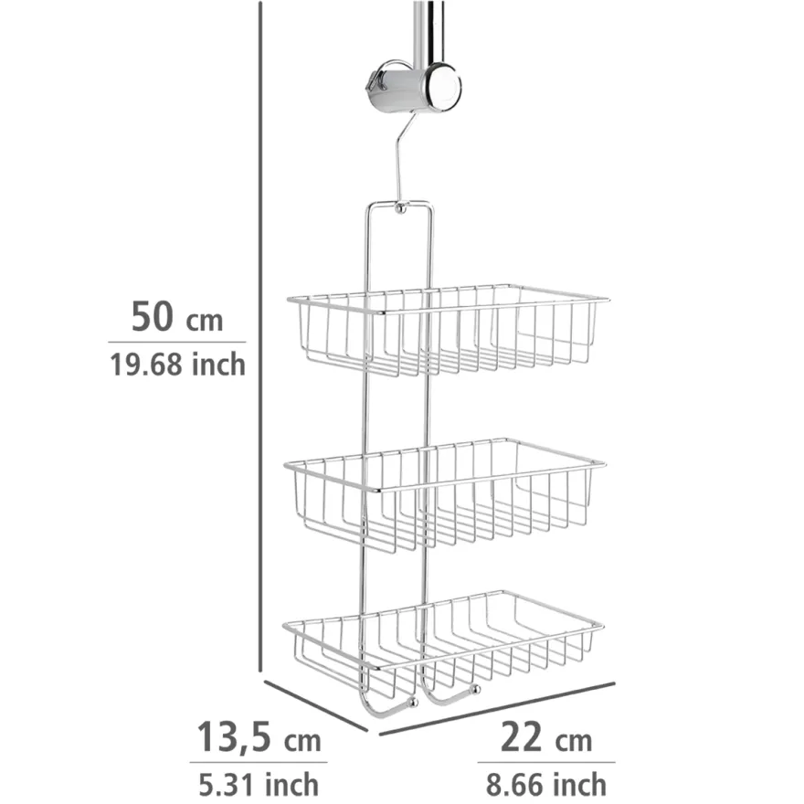 Shower caddy med 3 hylder - Nivala med krog