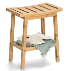 Skammel med hylde i Bambus - Shiba