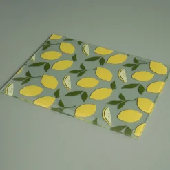 Skærebræt i hærdet glas - "Lemons" 40x30 cm.