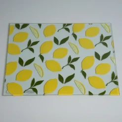 Skærebræt i hærdet glas - "Lemons" 40x30 cm.