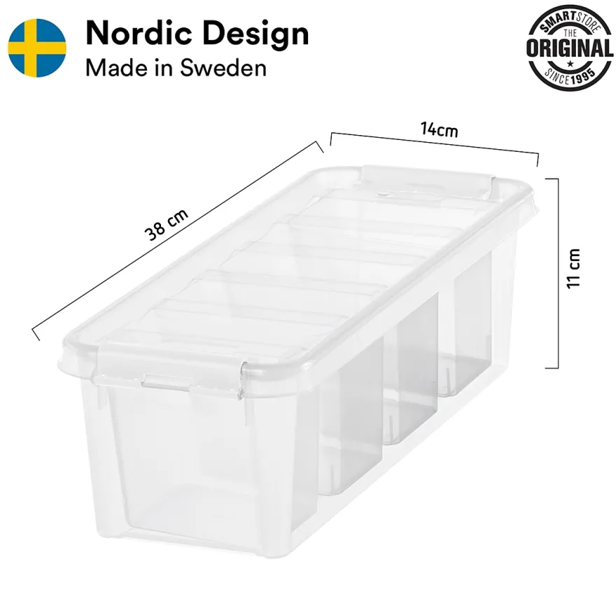 SmartStore Classic - Str. 4 med indsatser - Plastikkasse med låg